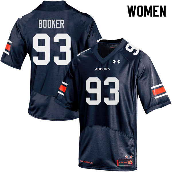 Women #93 Devonte Booker Auburn Tigers College Football Jerseys Sale-Navy